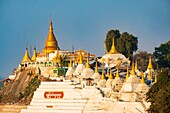 Myanmar (Burma), Mandalay region, Sagaing Hill and Buddhist Pagodas