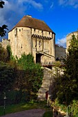 France, Calvados, Caen, the ducal castle of William the Conqueror, the ramparts and the drawbridge of the Porte des Champs