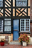 Frankreich, Calvados, Pays d'Auge, Beuvron en Auge, beschriftet mit Les Plus Beaux Villages de France (Die schönsten Dörfer Frankreichs),