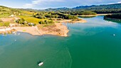 France, Ariege, Lake Montbel (aerial view)