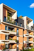 France, Paris, 12th arrondissement, buildings in front of the Coulee Verte