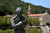 Frankreich, Corse du Sud, Sartene, Pasquale Paoli Platz, Denkmal Pascal Paoli, korsischer Held aus dem 18.