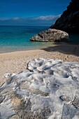 Italy, Sardinia, Baunei, Orosei Gulf, trek towards Cala Goloridze, beach