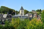 Frankreich, Seine Maritime, Pays de Caux, Cote d'Albatre (Alabasterküste), Veules les Roses, Die schönsten Dörfer Frankreichs, das Dorf Veules les Roses wird von der Veules durchflossen, einem Fluss, der für seinen kurzen Lauf (1100 m) bekannt ist