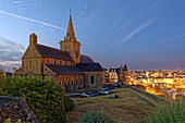 France, Manche, Cotentin, Granville, the Upper Town built on a rocky headland on the far eastern point of the Mont Saint Michel Bay, Notre Dame du Cap Lihou church in the upper city