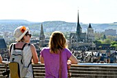 France, Cote d'Or, Dijon, area listed as World Heritage by UNESCO, St Benigne Cathedral viewed from the tower Philippe le Bon (Philip the Good) of the Palace of the Dukes of Burgundy