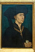 France, Cote d'Or, Dijon, area listed as World Heritage by UNESCO, Musee des Beaux Arts (Fine Arts Museum) in the former palace of the Dukes of Burgundy, portrait of Philippe le Bon with the order of the Golden fleece, Duke of Burgundy