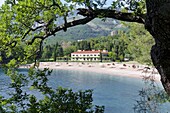 Montenegro, Budva Riviera, Milocer Beach and luxury resort hotel, old residence of Tito