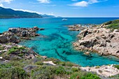 France, Haute Corse, near Ile Rousse, Agriates desert, Anse de Peraiola, Ostriconi beach