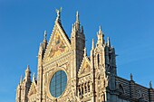 Italy, Tuscany, Siena, historical center listed as World Heritage by UNESCO, western facade of Notre Dame de l'Assomption cathedral