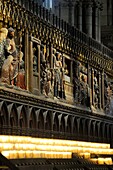 France, Paris, area listed as World Heritage by UNESCO, ile de la Cite, Notre-Dame Cathedral, the choir wall