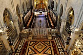 France, Paris, area listed as World Heritage by UNESCO, ile de la Cite, Notre-Dame de Paris Cathedral, the nave and the choir in the foreground