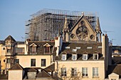 France, Paris, Notre Dame de Paris Cathedral, two days after the fire, April 17, 2019