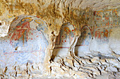 Italien, Basilikata, Matera, Kulturhauptstadt Europas 2019, von der UNESCO zum Weltkulturerbe erklärte troglodytische Altstadt, Krypta der ursprünglichen Sin mit Wandmalereien aus dem 8.