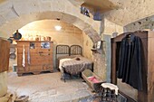 Italy, Basilicata, Matera, troglodyte old town listed as World Heritage by UNESCO, European Capital of Culture 2019, Casa Cisterna, visit of an old traditional troglodyte house (casa grotta)