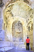 Italy, Basilicata, Matera, European Capital of Culture 2019, troglodyte old town listed as World Heritage by UNESCO, Sassi di Matera, Sasso Caveoso, San Pietro in Monterrone Rock Church