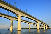 France, Vaucluse, Avignon, double Viaduct of the TGV on the Rhone