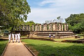 Sri Lanka, North Central Province, archeological site of Polonnaruwa, UNESCO World Heritage Site, Island Park complex, Council Chamber of King Nissanka Malla