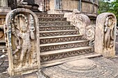 Sri Lanka, Nördliche Zentralprovinz, archäologische Stätte von Polonnaruwa, UNESCO-Welterbestätte, Dalada Maluwa oder Terrasse der Zahnreliquie (heiliges Viereck), Hatadage
