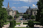 Frankreich, Bas Rhin, Straßburg, Perspektive auf die Avenue de la Liberté vom Palais du Rhin (ehemaliger Kaiserpalast) 1, Place de la Republique aus gesehen