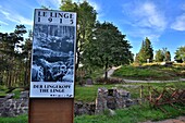 Frankreich, Haut Rhin, Vogesenmassiv, Collet du Linge, Eingang zum Museum der Gedenkstätte Linge, Krieg 1914 1918, heftige Kämpfe zwischen den Tälern von Orbey und Munster
