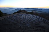 France, Bas Rhin, orientation table at the top of Donon, The temple of Donon is at 1,009 meters above sea level, It was erected at the top in 1869, It is the work of the architect Louis Michel Boltz