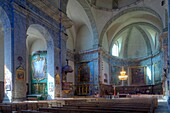 France, Hautes Alpes, Briancon, the main nave of the Collegiate Church of Notre Dame and Saint Nicolas