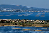 France, Herault, Agde, natural reserve of Bagnas seen from Mont Saint-Loup