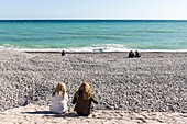 France, Alpes Maritimes, Nice, listed as World Heritage by UNESCO, the pebble beach of the Baie des Anges