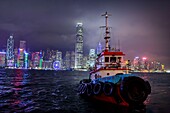 Hong Kong, Hong Kong, Kowloon, view from Kowloon over Victoria harbour and Hong Kong Island