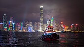 Hongkong, Hongkong, Kowloon, Blick von Kowloon über den Victoria-Hafen und Hongkong Island