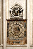 France, Seine Maritime, Pays de Caux, Cote d'Albatre (Alabaster Coast), Fecamp, abbatiale de la Sainte Trinite (abbey church of the Holy Trinity), astronomical clock with tides 1667