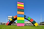 France, Seine Maritime, Le Havre, city rebuilt by Auguste Perret listed as World Heritage by UNESCO, Southampton quay, Vincent Ganivet's iconic Catene de Containers
