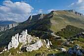 Frankreich, Drome, Regionaler Naturpark Vercors, Vassieux en Vercors, der Battle Pass und der Felsen von Toulau