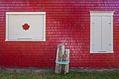 Canada, New Brunswick, Campobello Island, Welshpool, house with Canadian Maple Leaf designs