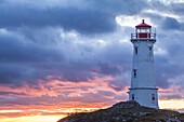 Kanada, Neuschottland, Louisbourg, Louisbourg LIghthouse, Abenddämmerung