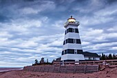 Canada, Prince Edward Island, West Point, West Point Lighthouse, dusk