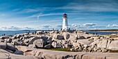 Canada, Nova Scotia, Peggy's Cove, fishing village on the Atlantic Coast, Peggys Cove Lighthouse