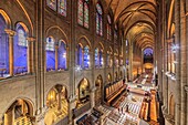 Frankreich, Paris, Weltkulturerbe der UNESCO, Stadtinsel, das Kirchenschiff der Kathedrale Notre-Dame