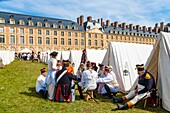 France, Seine et Marne, castle of Fontainebleau, historical reconstruction of the stay of Napoleon 1st and Josephine in 1809, the bivouac of the soldiers