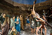 Portugal, Braga, Bom Jesus do Monte auf der Liste des UNESCO-Weltkulturerbes, Kreuzwegstationen mit lebensgroßen Szenen der Passion Christi