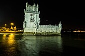 Portugal, Lissabon, Turm von Belem und sein Bronzemodell