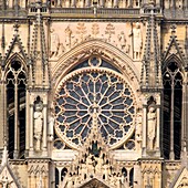 Frankreich, Marne, Reims, Kathedrale Notre Dame, von der UNESCO zum Weltkulturerbe erklärt, die Westfassade