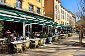 Frankreich, Bouches du Rhone, Aix en Provence, cours Mirabeau, Hauptallee, Café Les 2 Garçons