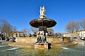 France, Bouches du Rhone, Aix en Provence, the Rotonda square and fountain, La Rotonde fountain