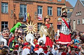 France, Nord, Cassel, spring carnival, parade of the heads and dance of the Giants Reuze dad and Reuze mom, listed as intangible cultural heritage of humanity