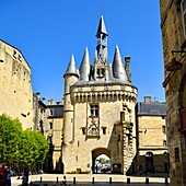 France, Gironde, Bordeaux, district a World Heritage Site by UNESCO, district of Saint Peter, 15th century Gothic Cailhau gate