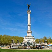 France, Gironde, Bordeaux, area classified World Heritage, Quinconces district, Quinconces square and the Monument of the Girondins