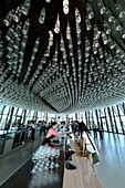 France, Gironde, Bordeaux, area listed as World Heritage by UNESCO, the City of Wine, designed by the architects of the XTU agency and the English scenography agency Casson Mann Limited, top flor bar for wine tasting