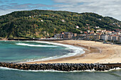 Strand von Zurriola, Donostia, San Sebastian, Gipuzkoa, Baskenland, Spanien, Europa